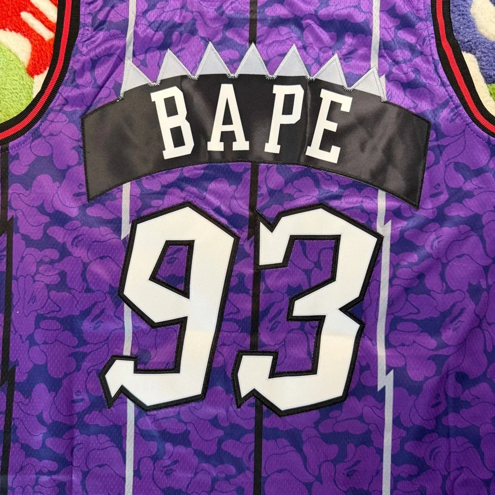 Mitchell & Ness BAPE Toronto Raptors Purple Camo Jersey 93 Medium NWT Rare NBA - Picture 7 of 7